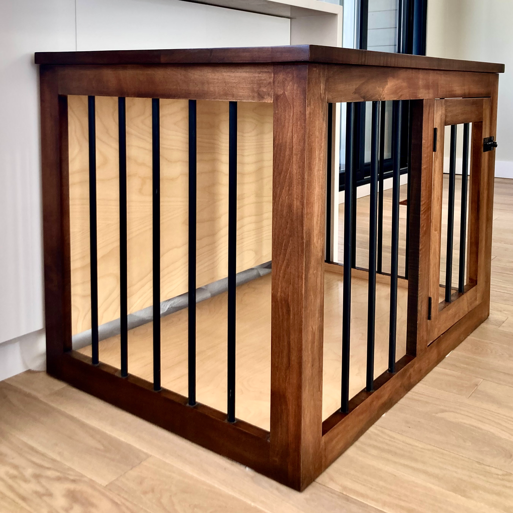 Wooden dog crate made in Montreal - Main Image